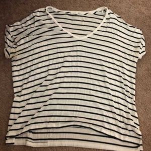 ZARA Black and White Striped Lightweight T-shirt